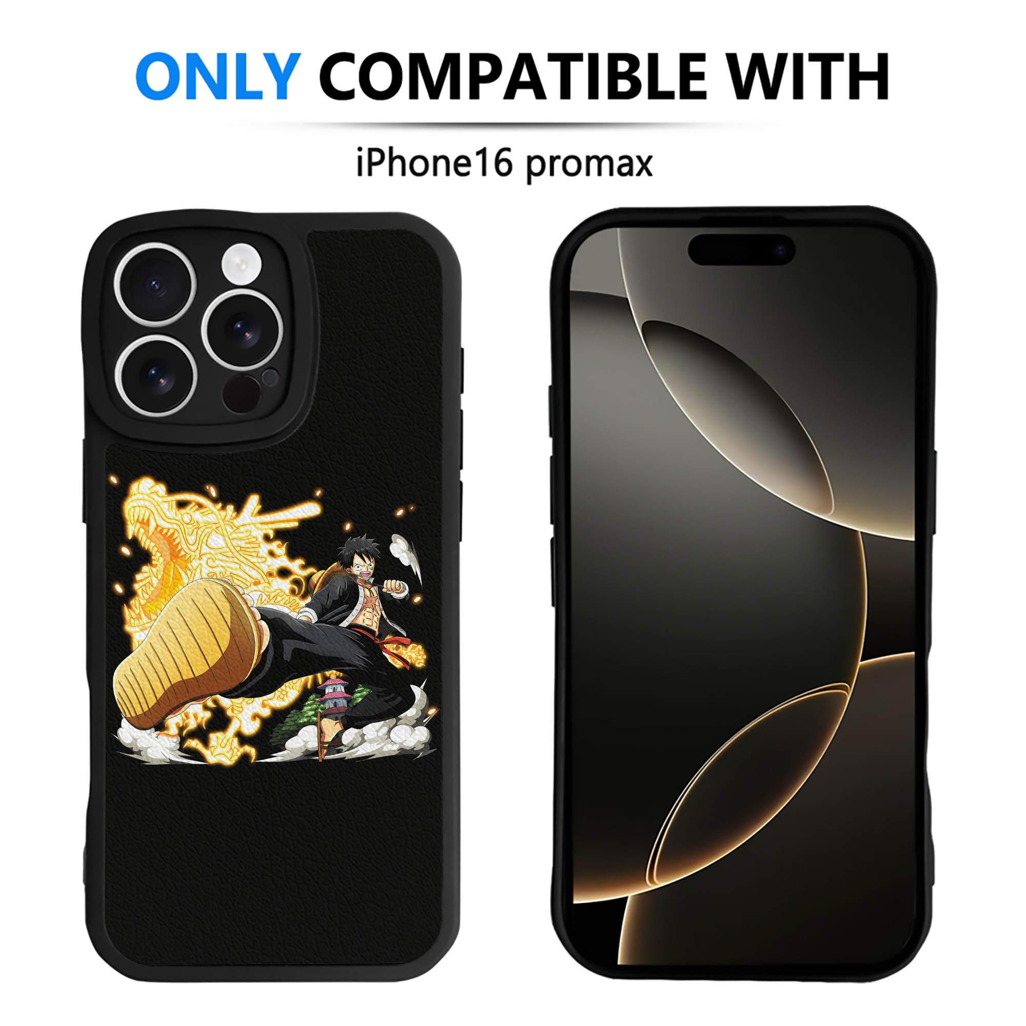 （画像用） ワンピース モンキー・D・ルフィ ONE PIECE Monkey D. Luffy 【iPhone 16シリーズ対応】シリコンスマホケース（レザー調） 材質：シリコン